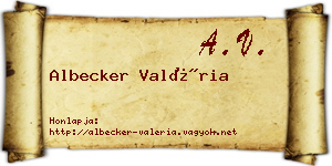 Albecker Valéria névjegykártya