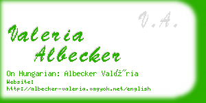 valeria albecker business card